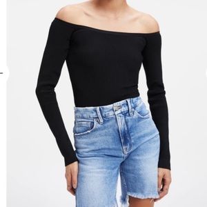 Good American Sweater Bodysuit (Off-Shoulder)